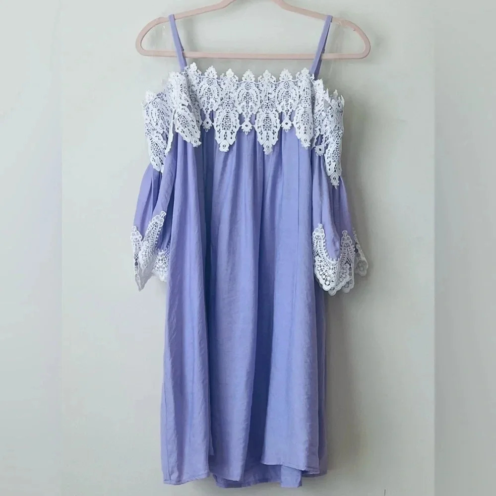 DO + BE Off The Shoulder Lavender Dress - Sz S - NWT